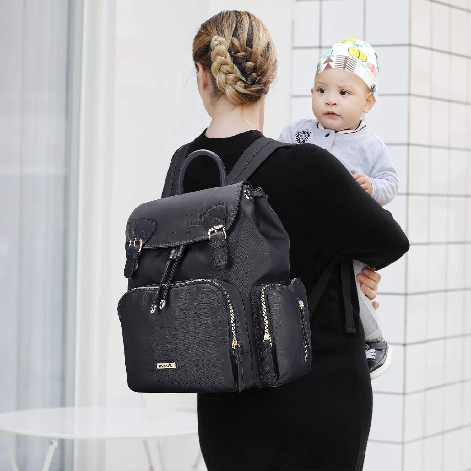 Diaper Backpack Diaper Bag with Stroller Hooks, Pañaleras Para Bebe, Diaper Backpack for Mom