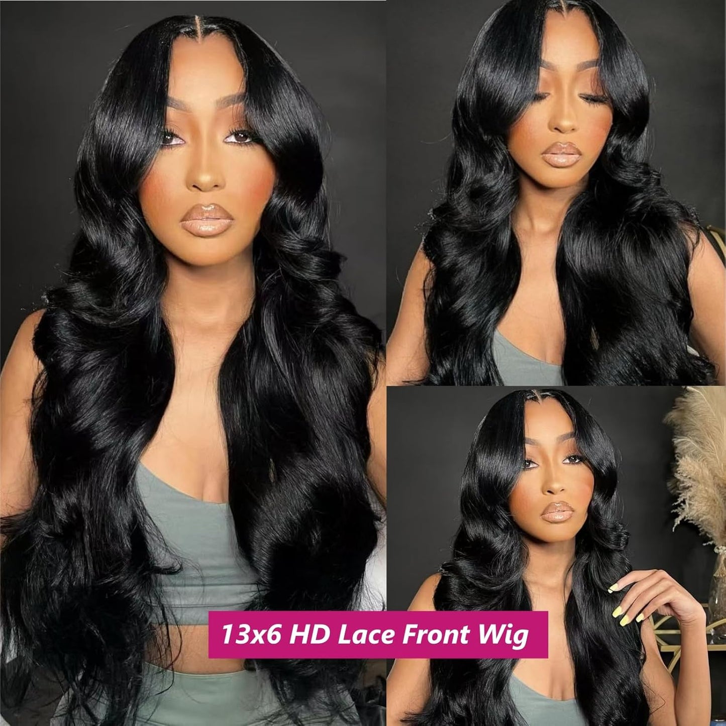 13X6 Lace Front Wigs Human Hair 200 Density Body Wave HD Lace Front Wigs Human Hair 13X6 HD Lace Frontal Glueless Wigs Human Hair Pre Plucked Brazilian Virgin Wig for Women (28 Inch)