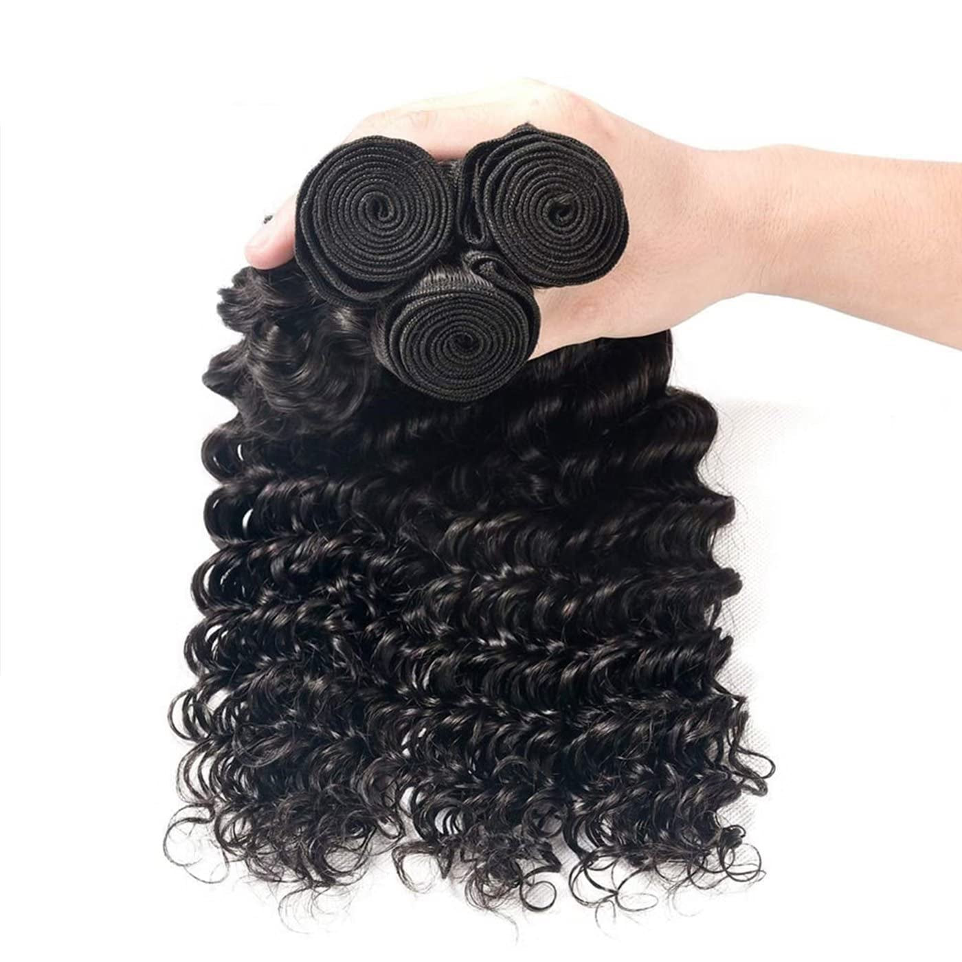 Brazilian Deep Wave Human Hair Bundles (18182020) Deep Wave Hair 4 Bundles Curly Bundles Wet and Wavy Bundles